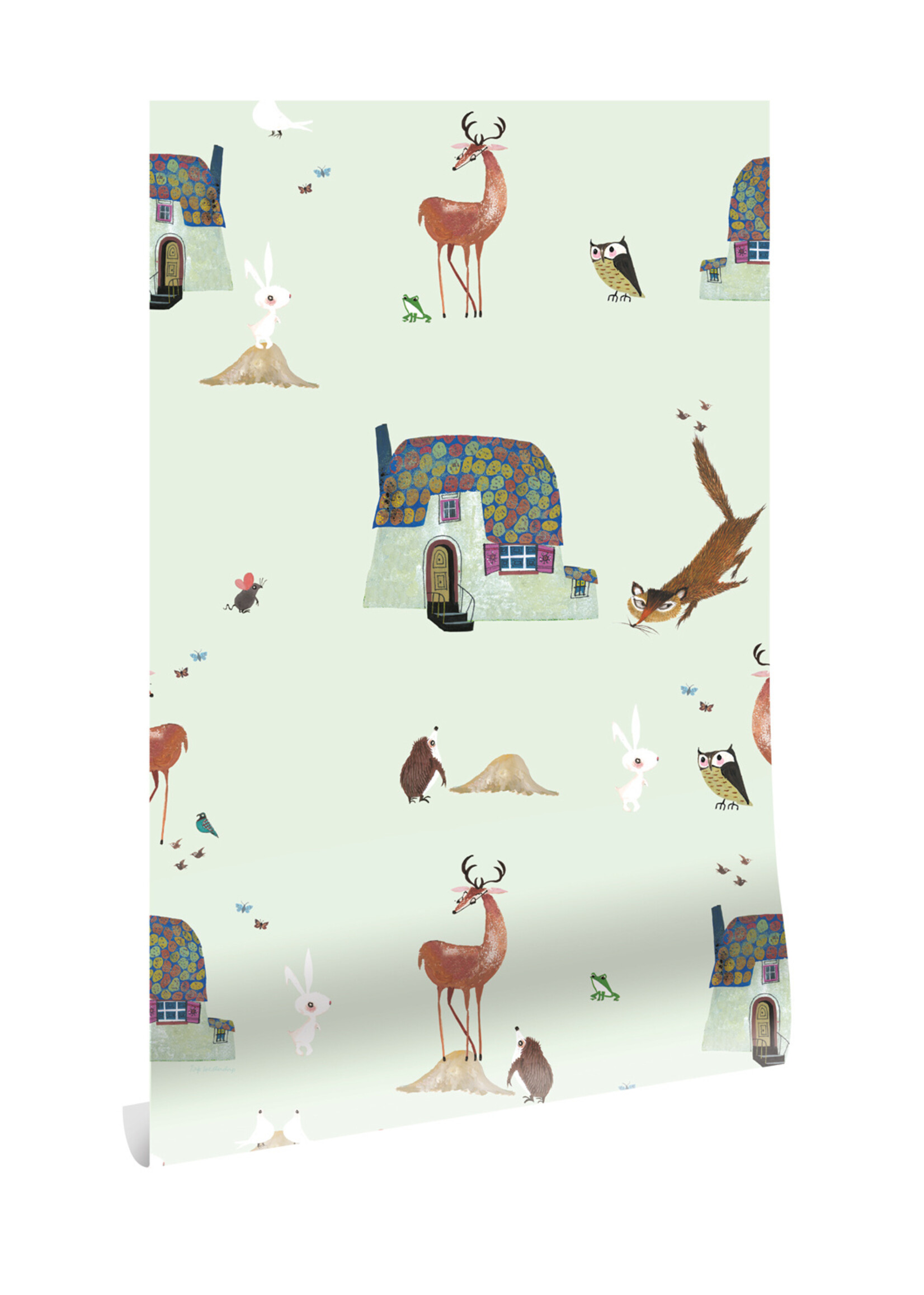 Wallpaper Fiep Westendorp Forest Animals, Green, 97.4 x 280 cm