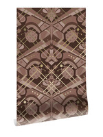 Goud behang Art Déco Animaux, Butterfly, Taupe