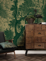 Gold metallic wall mural Engraved Landscapes