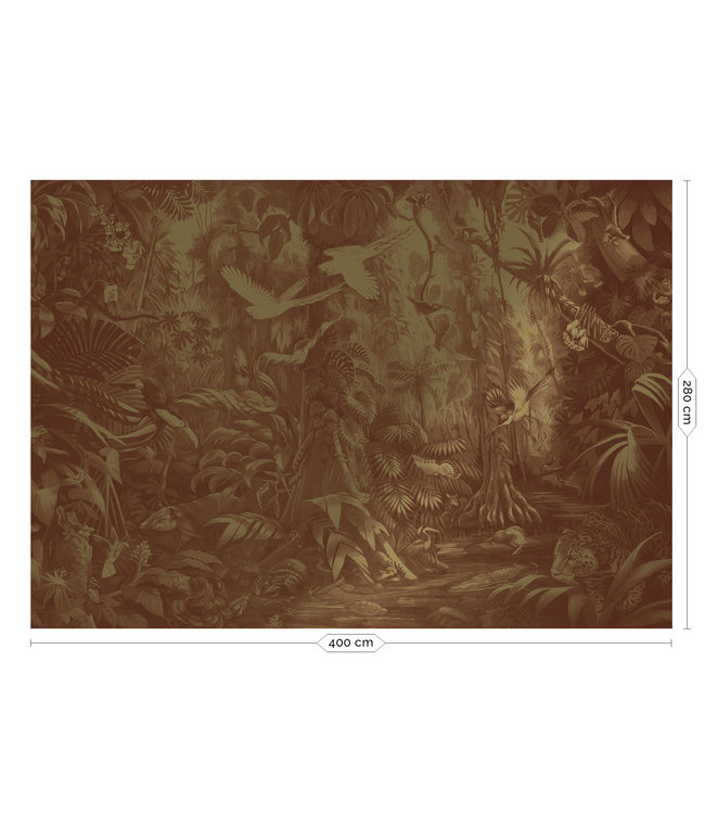 Goud behang Tropical Landscapes, Bruin