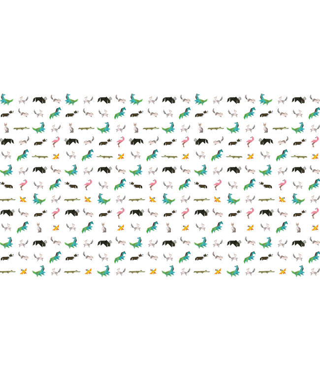 Behang Tangram Animals, 97.4 x 280 cm