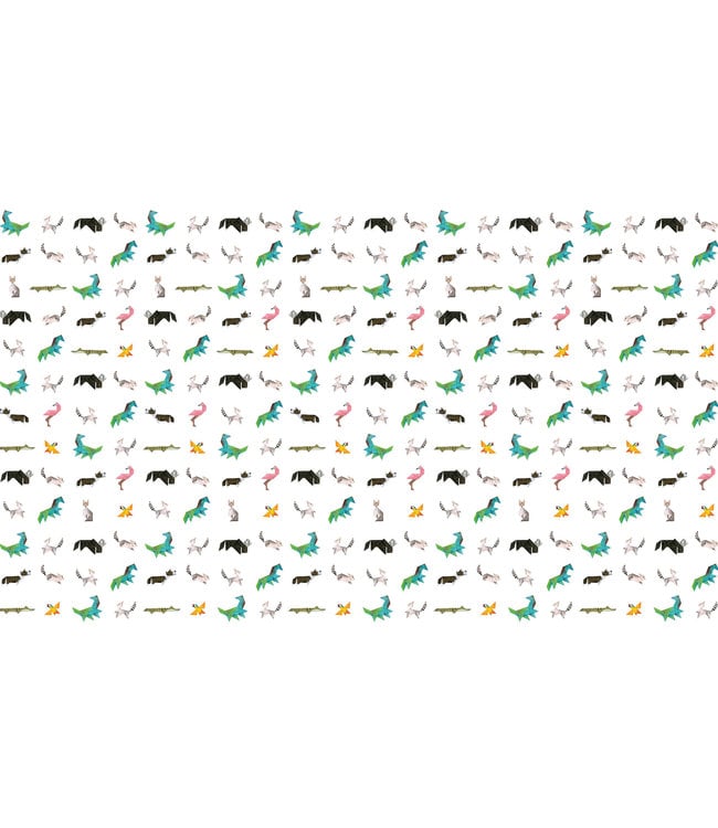 Wallpaper Tangram Animals, 97.4 x 280 cm