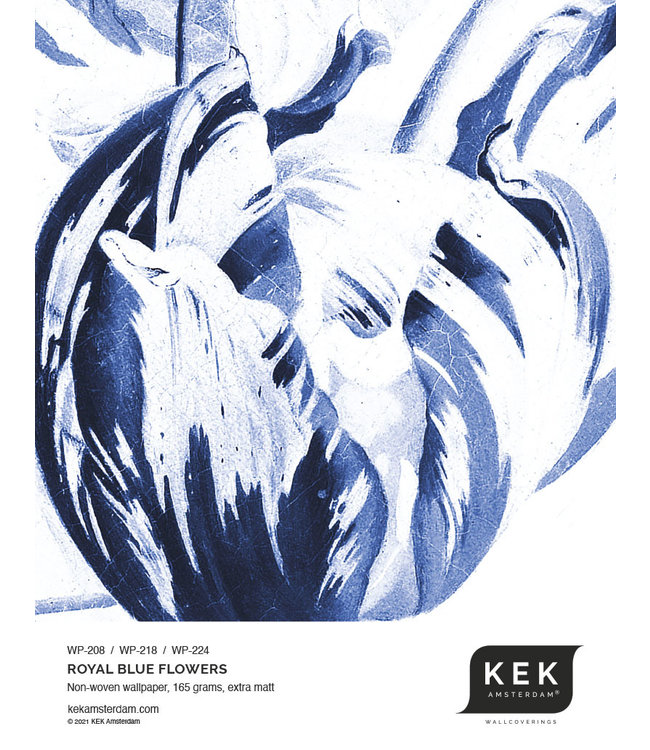 Behangcirkel Royal Blue Flowers