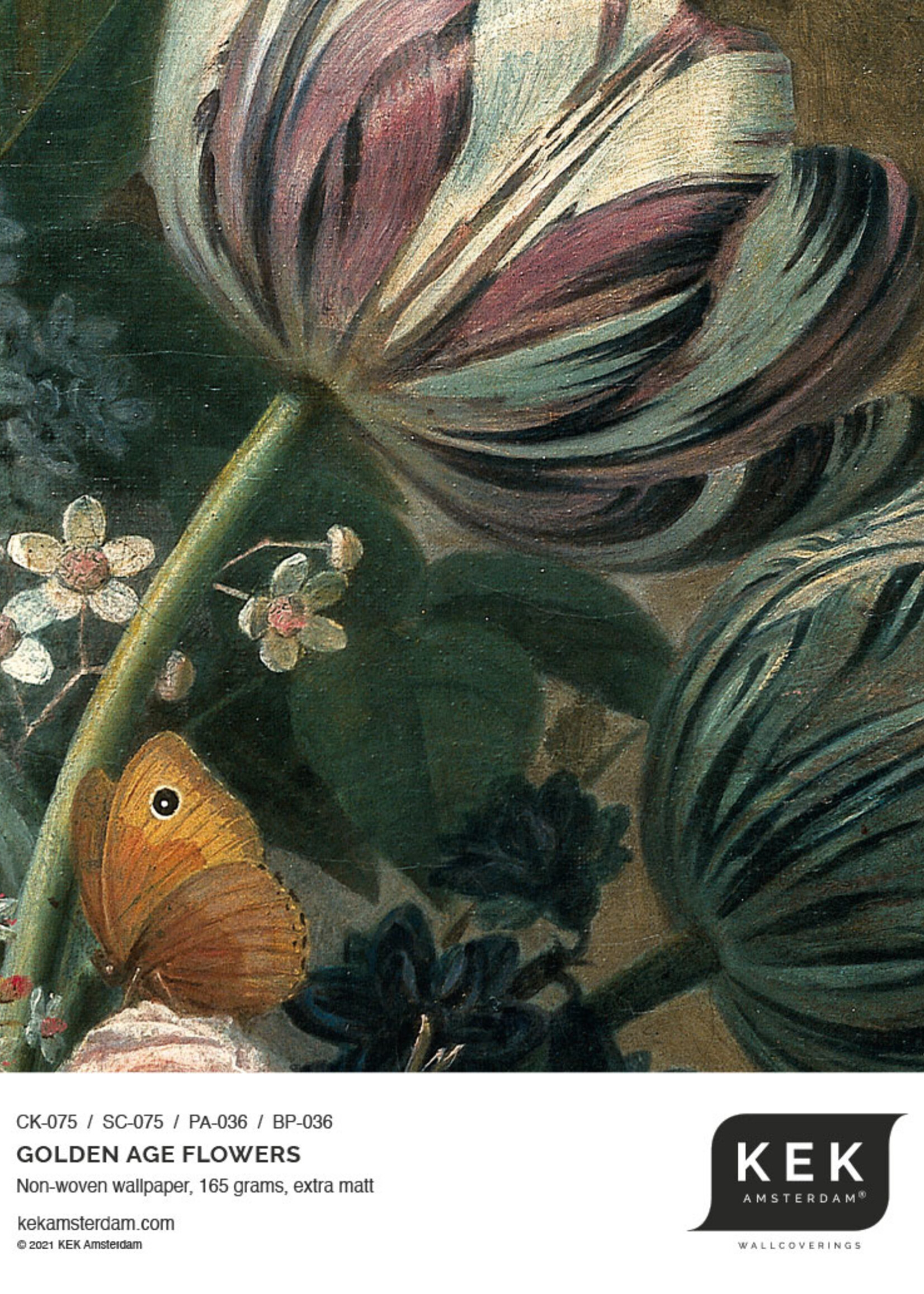 Tapetenpaneel rund Golden Age Flowers