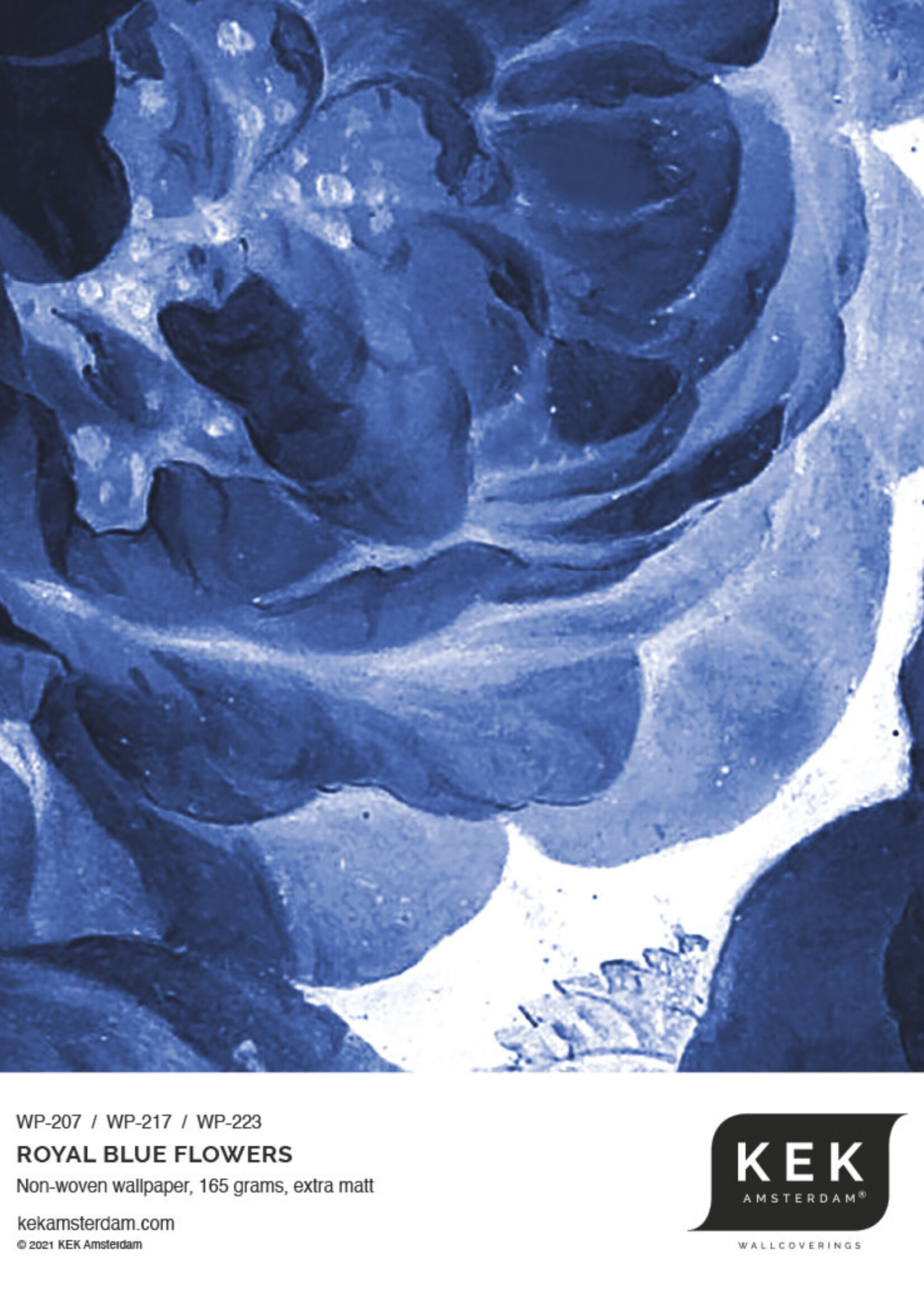 Wallpaper Circle Royal Blue Flowers