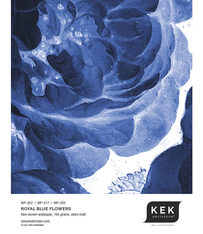 Wallpaper Circle Royal Blue Flowers