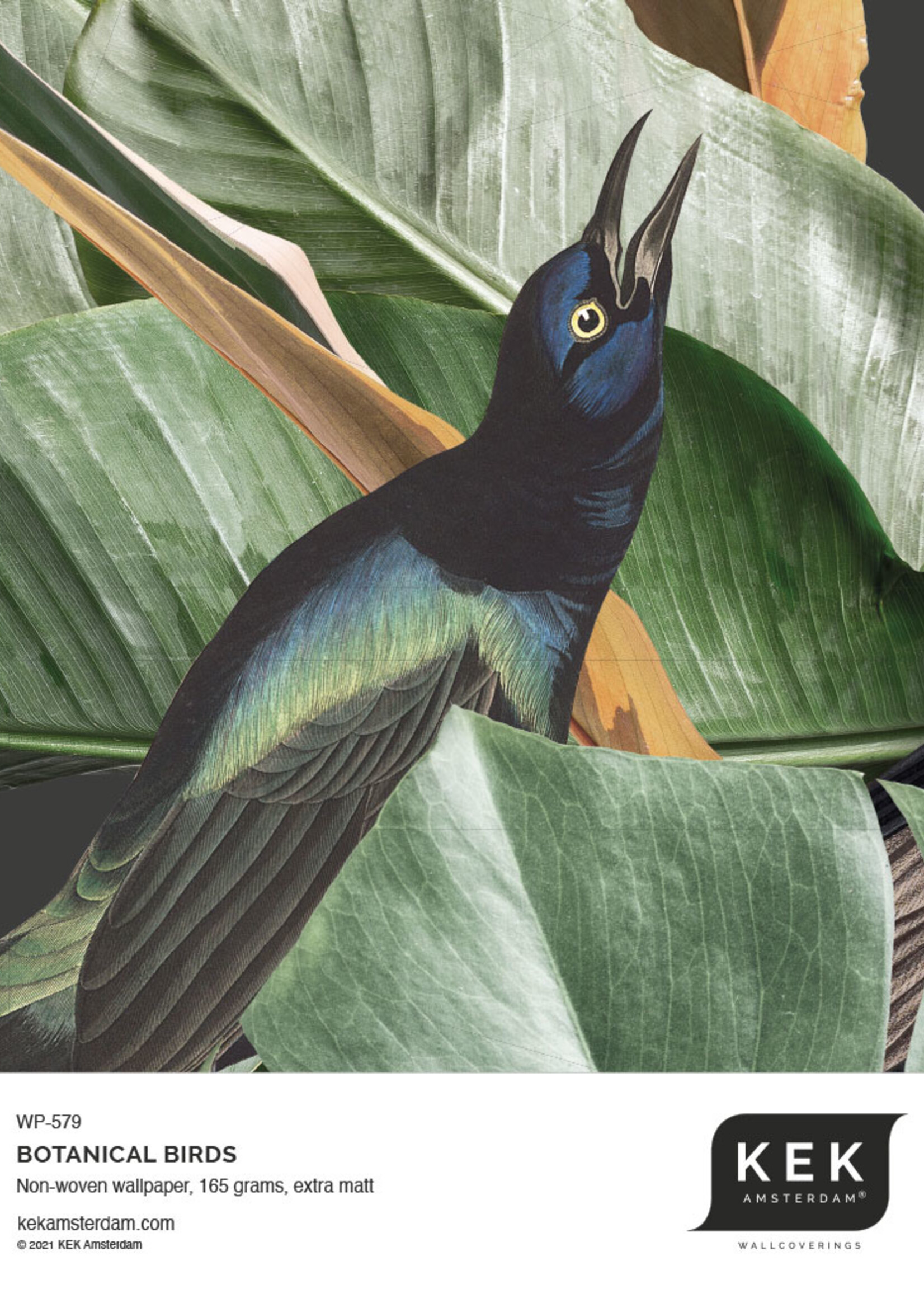 Tapete Botanical Birds, 97.4 x 280 cm