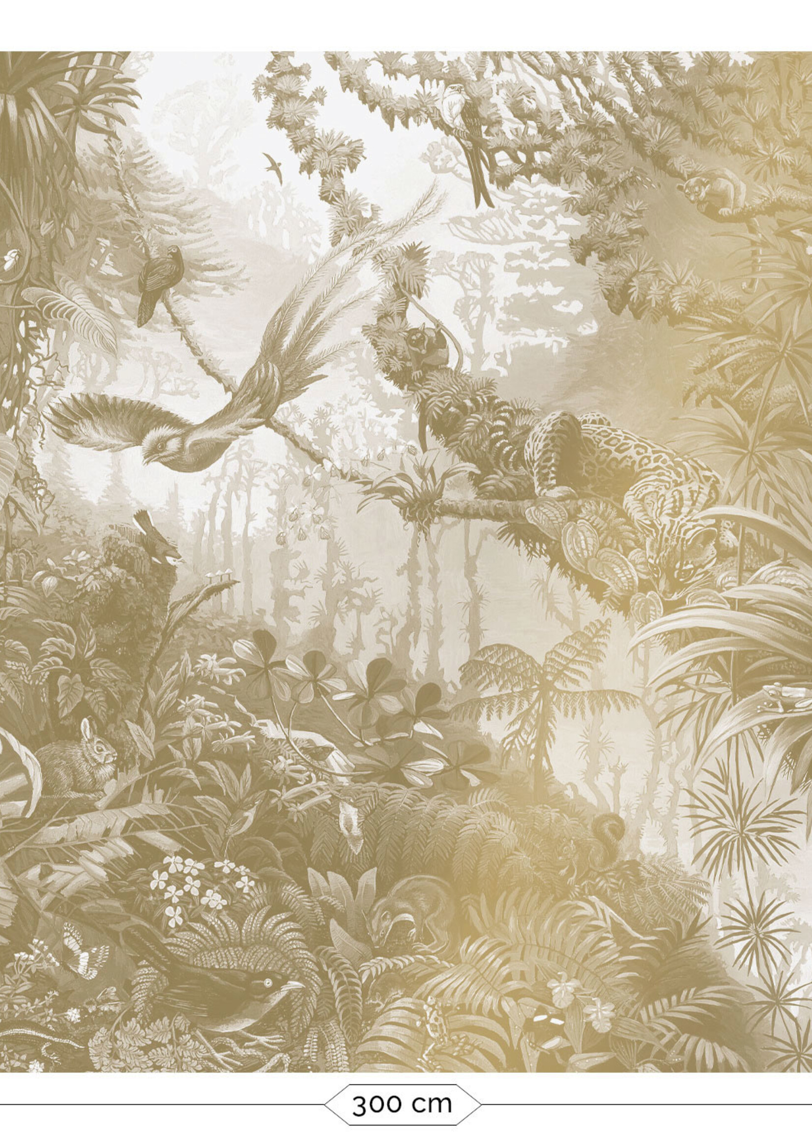 Gold metallic wall mural Tropical Landscapes, Off-white