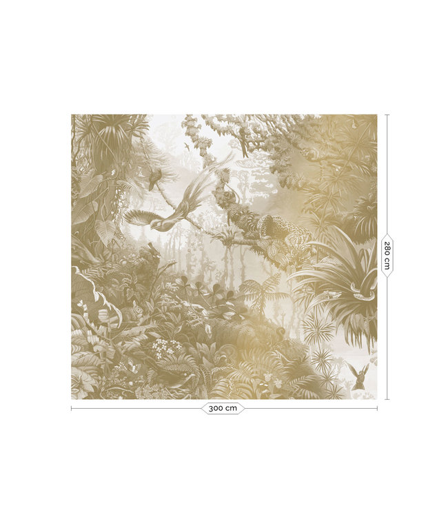 Goud behang Tropical Landscapes, Off-white