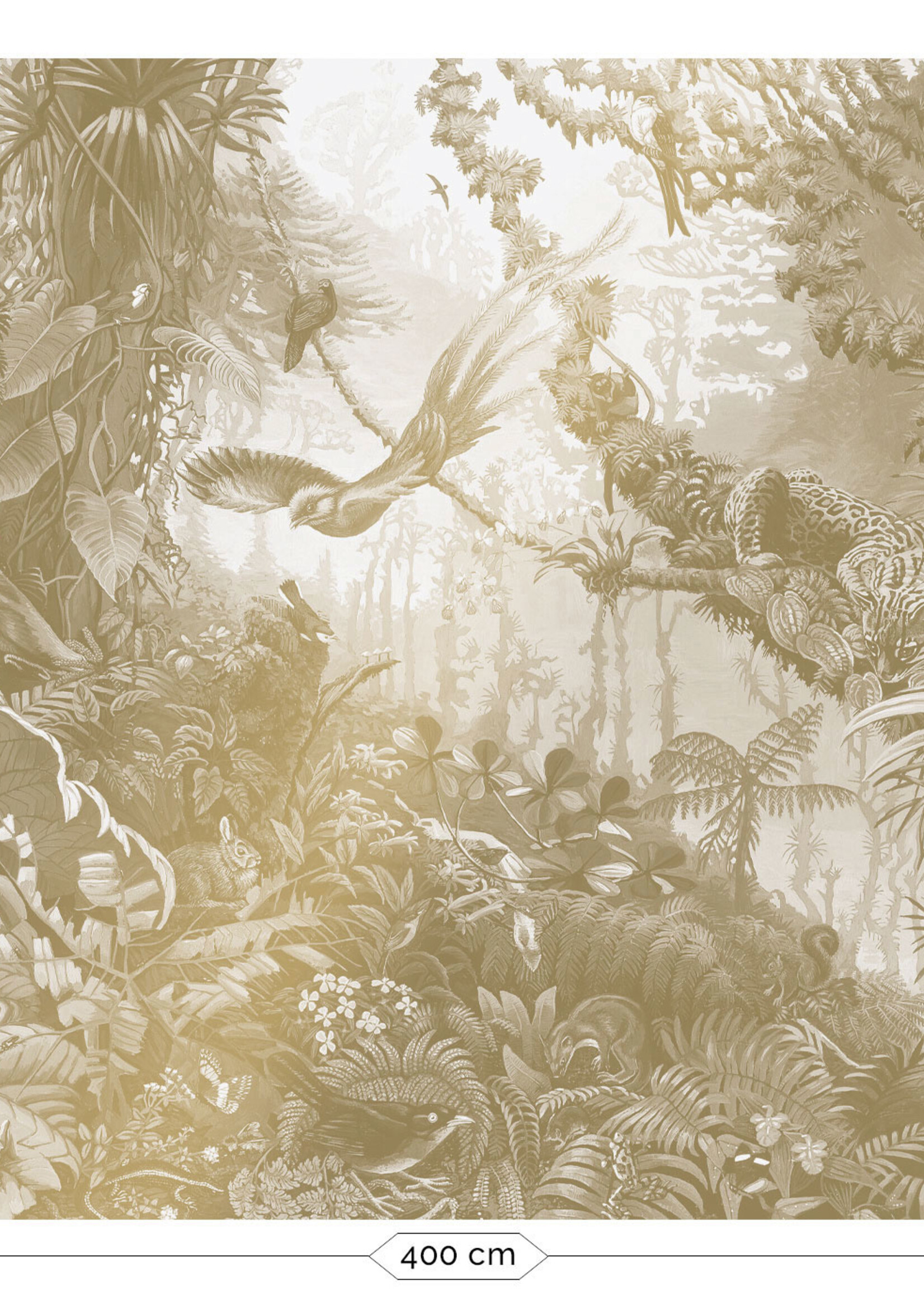 Gold metallic wall mural Tropical Landscapes, Off-white