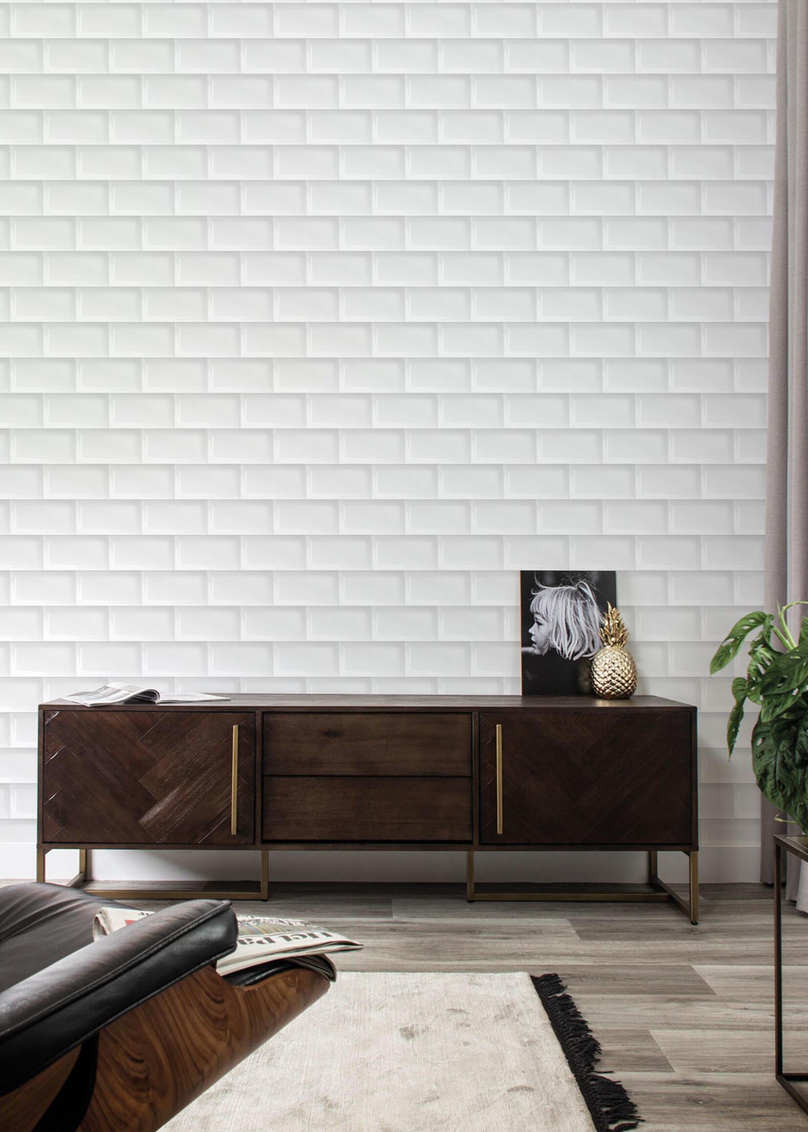 Wallpaper Subway Tiles, 146.1 x 280 cm