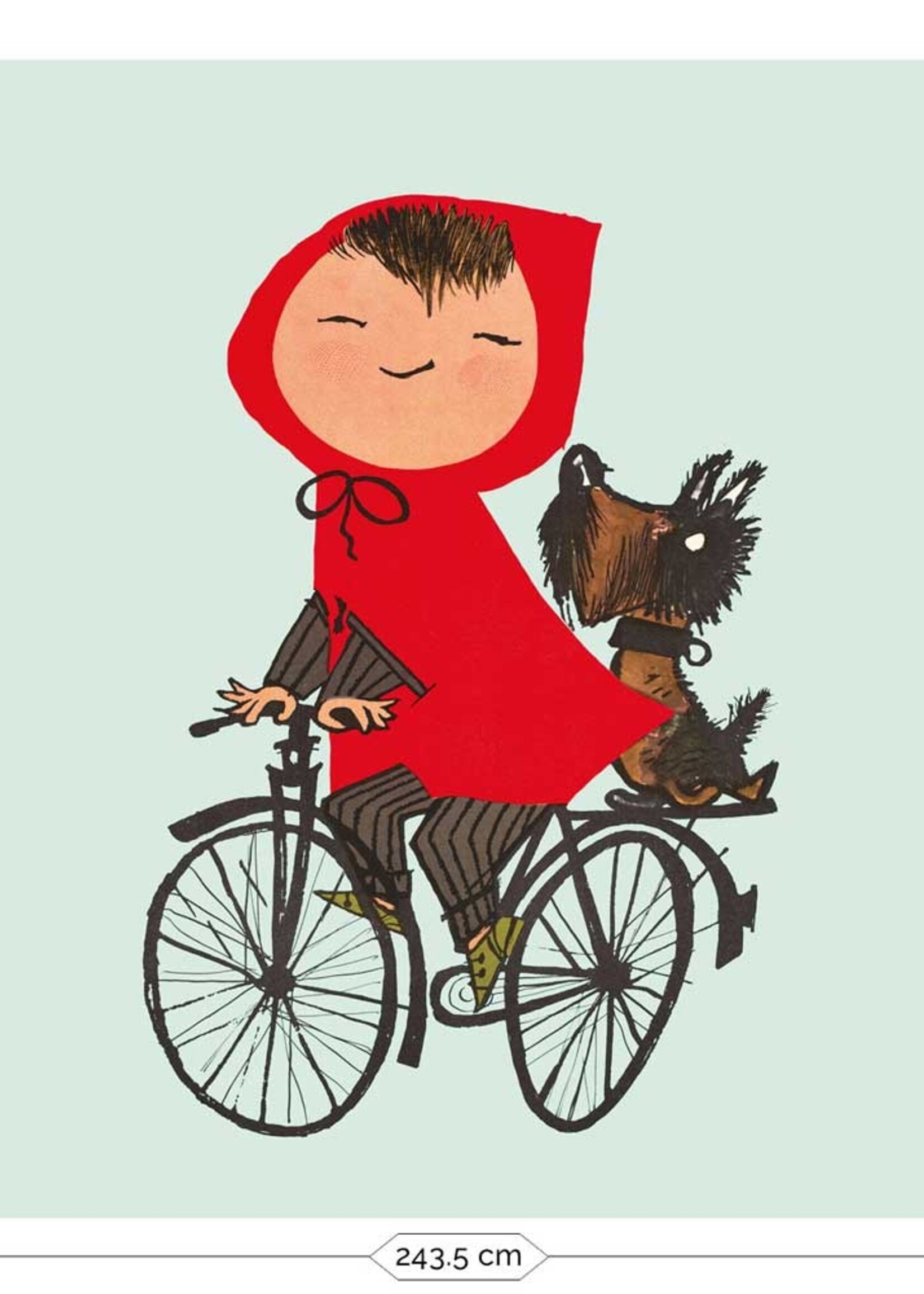Fiep Westendorp Wall Mural Riding my Bike, Green