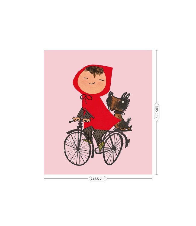 Fiep Westendorp Fotobehang Riding my Bike, Roze