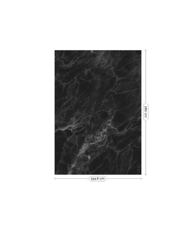 Wall Mural Marble, Black