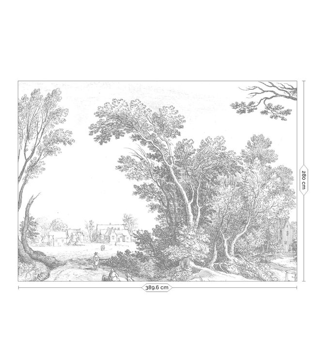 Landschap behang Engraved Landscapes