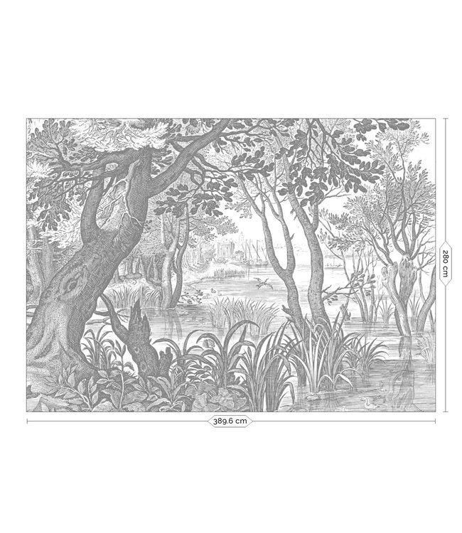 Landschap behang Engraved Landscapes