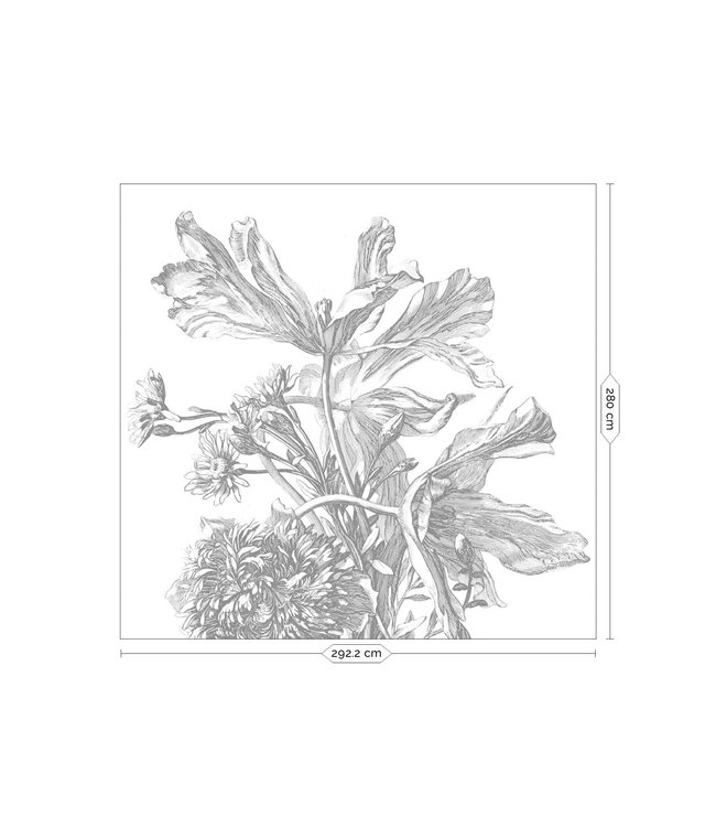 Fototapete Engraved Flowers