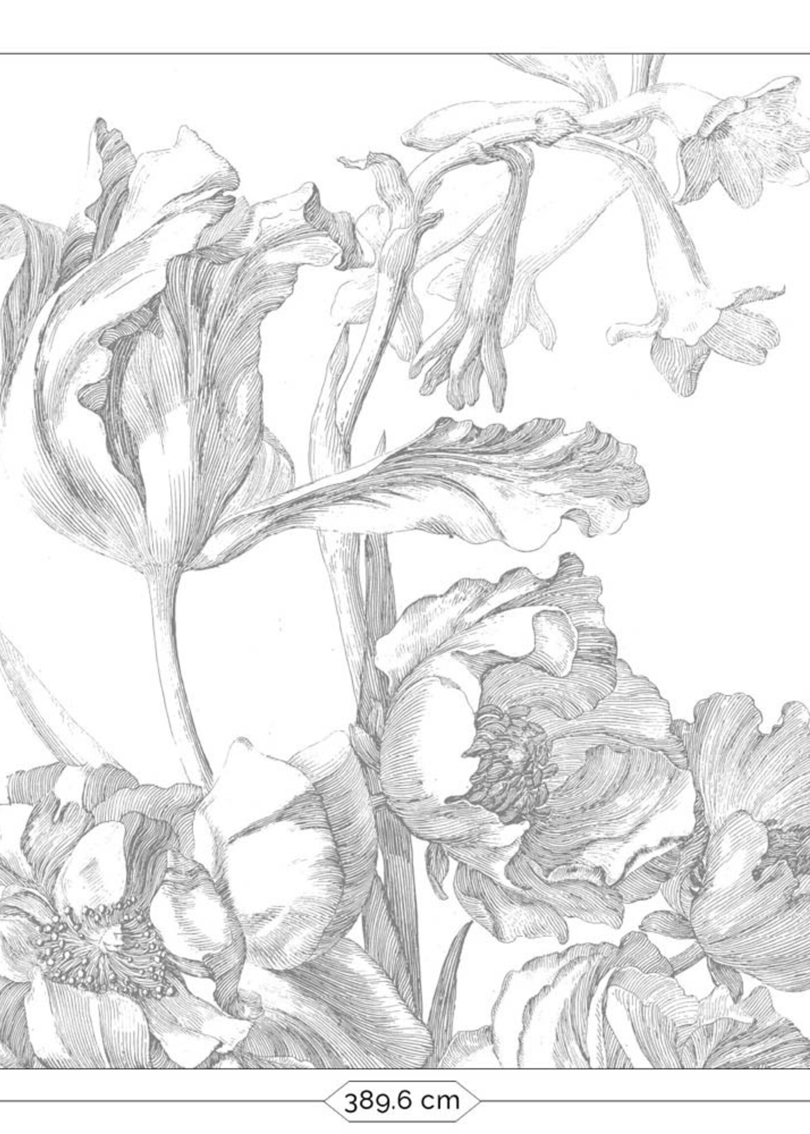 Bloemen behang Engraved Flowers