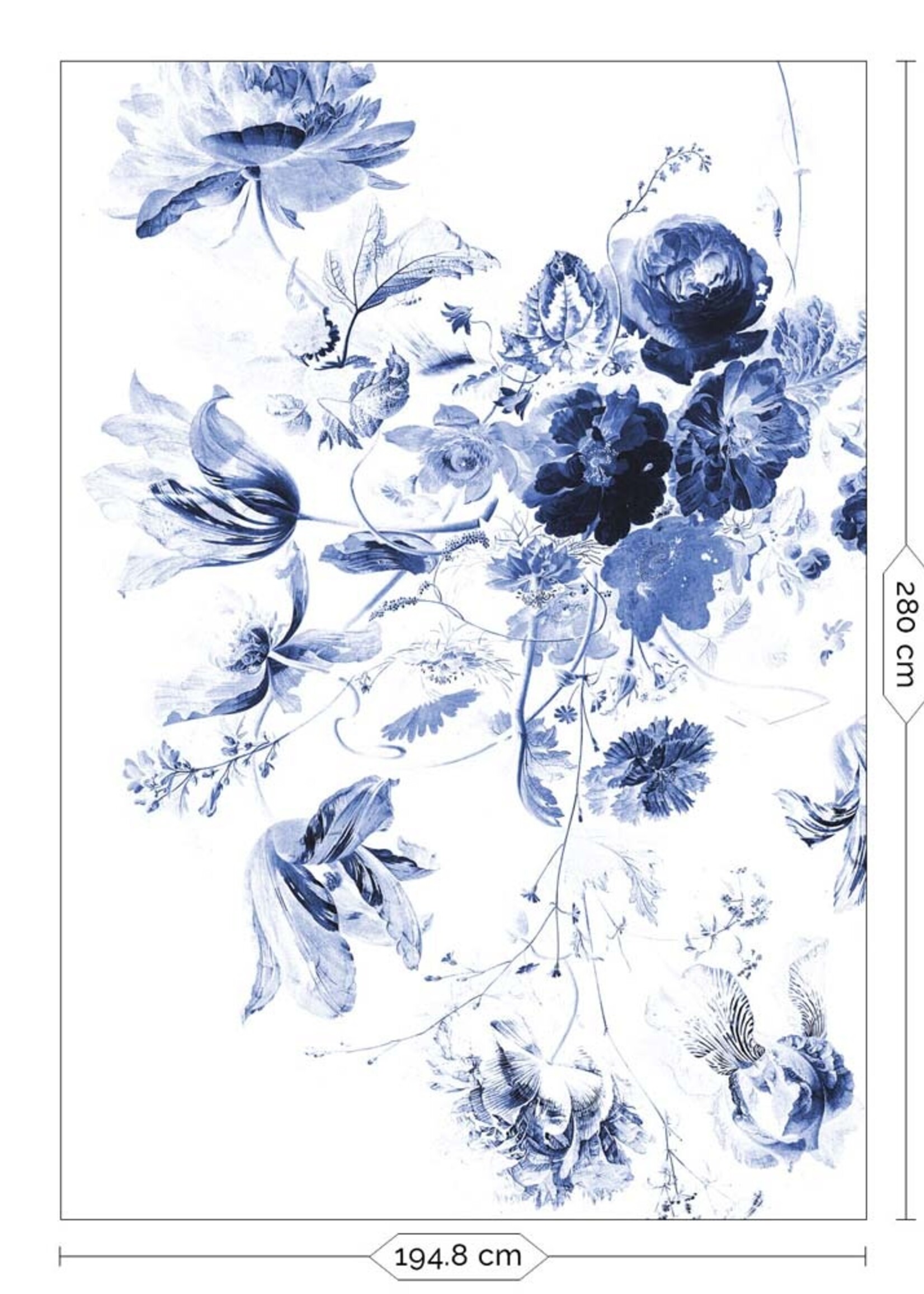 Fototapete Royal Blue Flowers