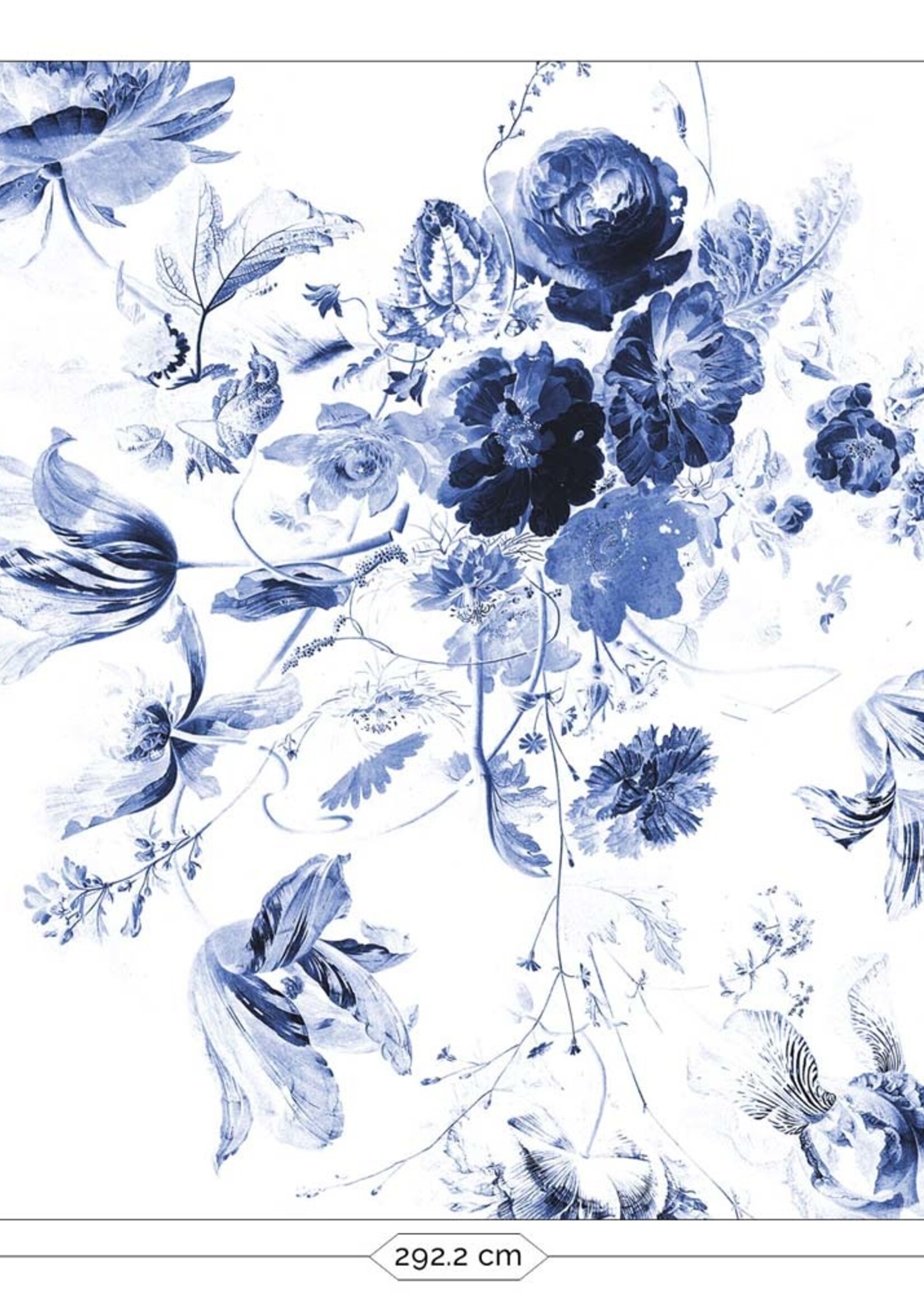 Wall Mural Royal Blue Flowers
