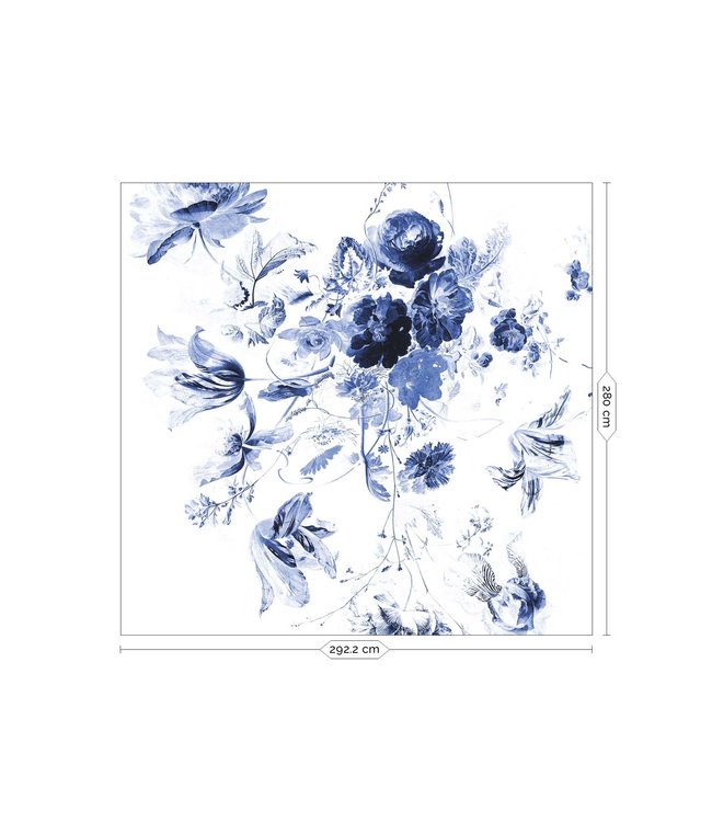 Wall Mural Royal Blue Flowers