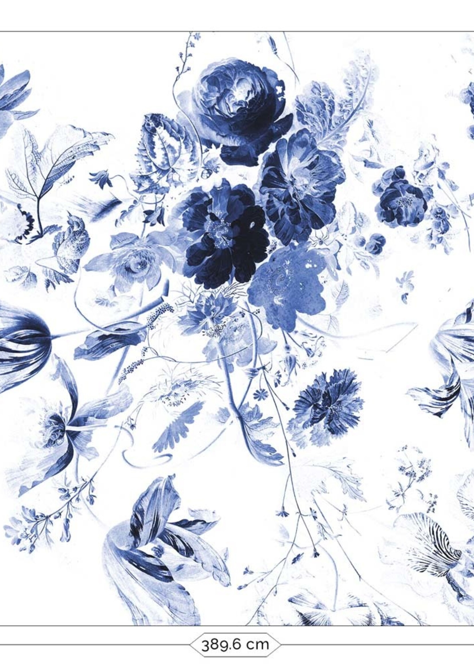 Bloemen behang Royal Blue Flowers, blauw