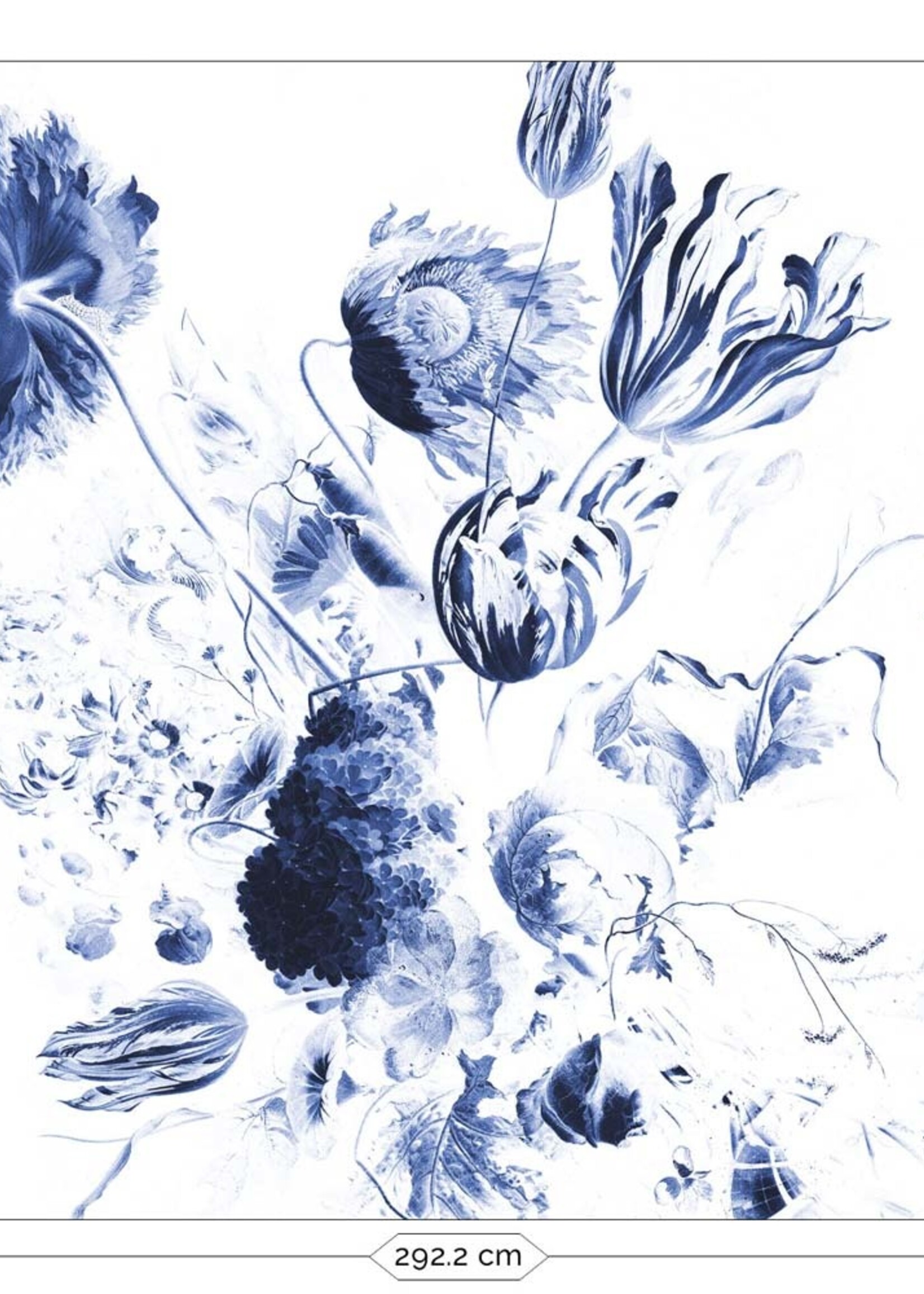 Bloemen behang Royal Blue Flowers, blauw