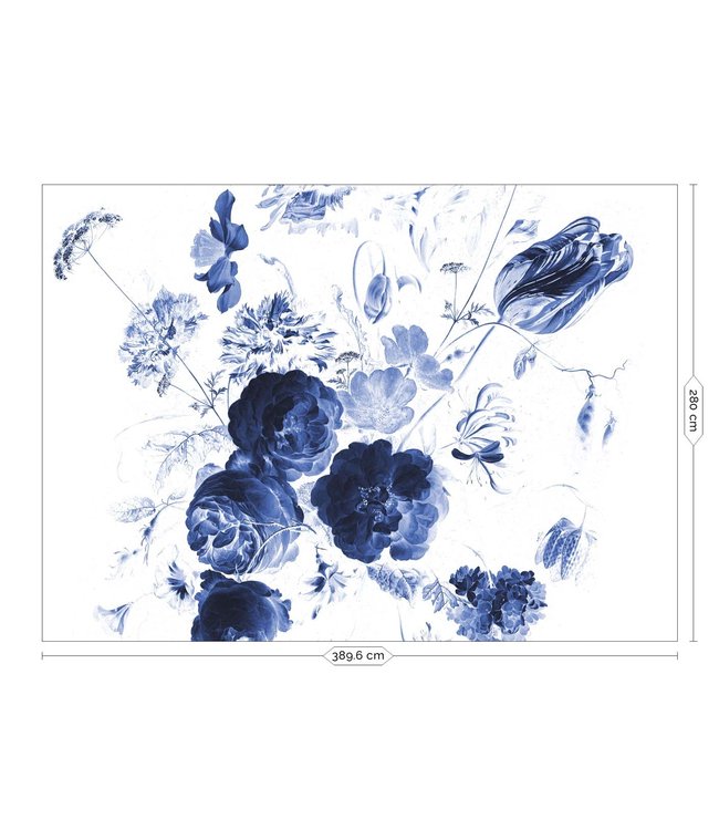 Fototapete Royal Blue Flowers