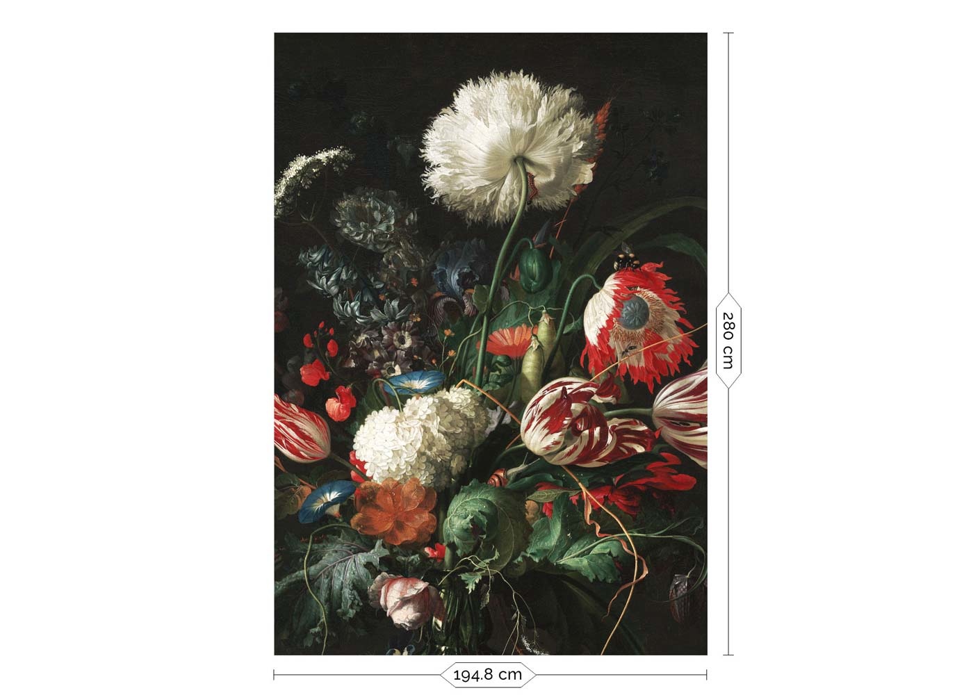 Shilling trog aspect Zwart behang met bloemen uit het Rijksmuseum - KEK Amsterdam