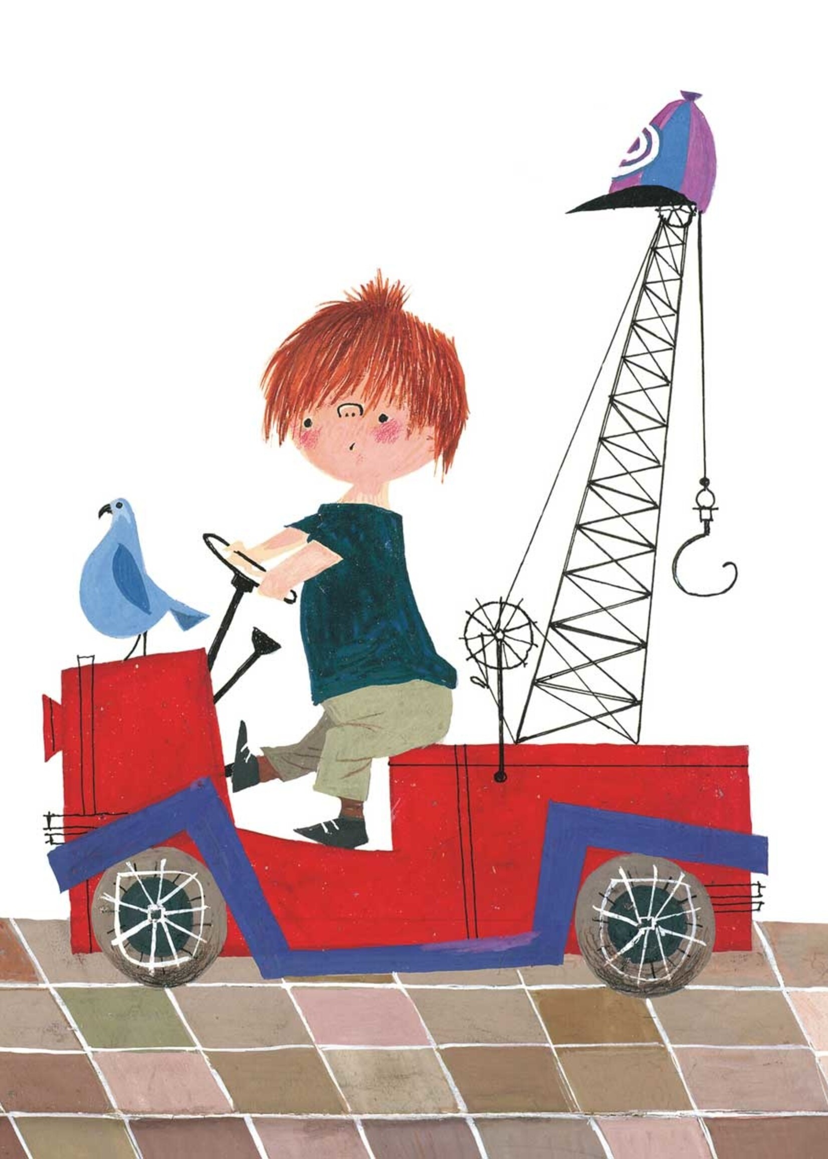 Tapetenpaneel Red Tow Truck, 142.5 x 180 cm