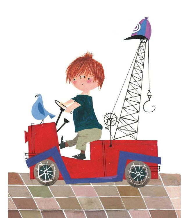 Wallpaper Panel Red Tow Truck, 142.5 x 180 cm