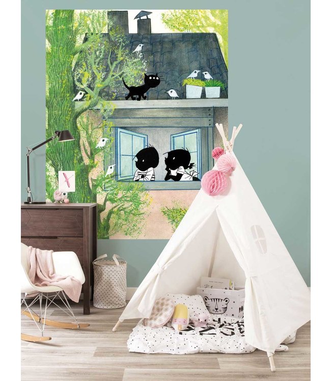 Tapetenpaneel Jip & Janneke, Birds, 142.5 x 180 cm