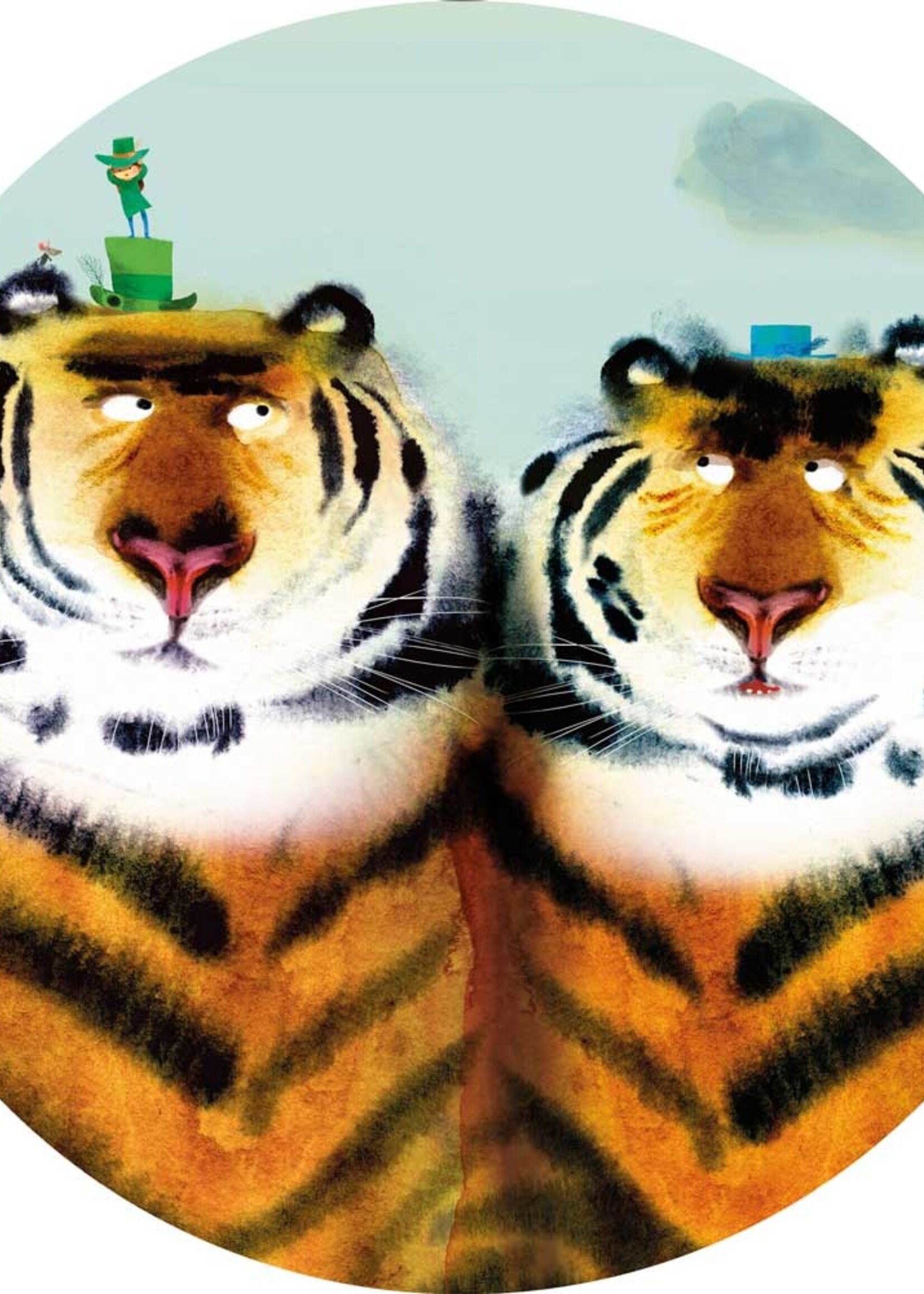 Tapetenpaneel rund Two Tigers