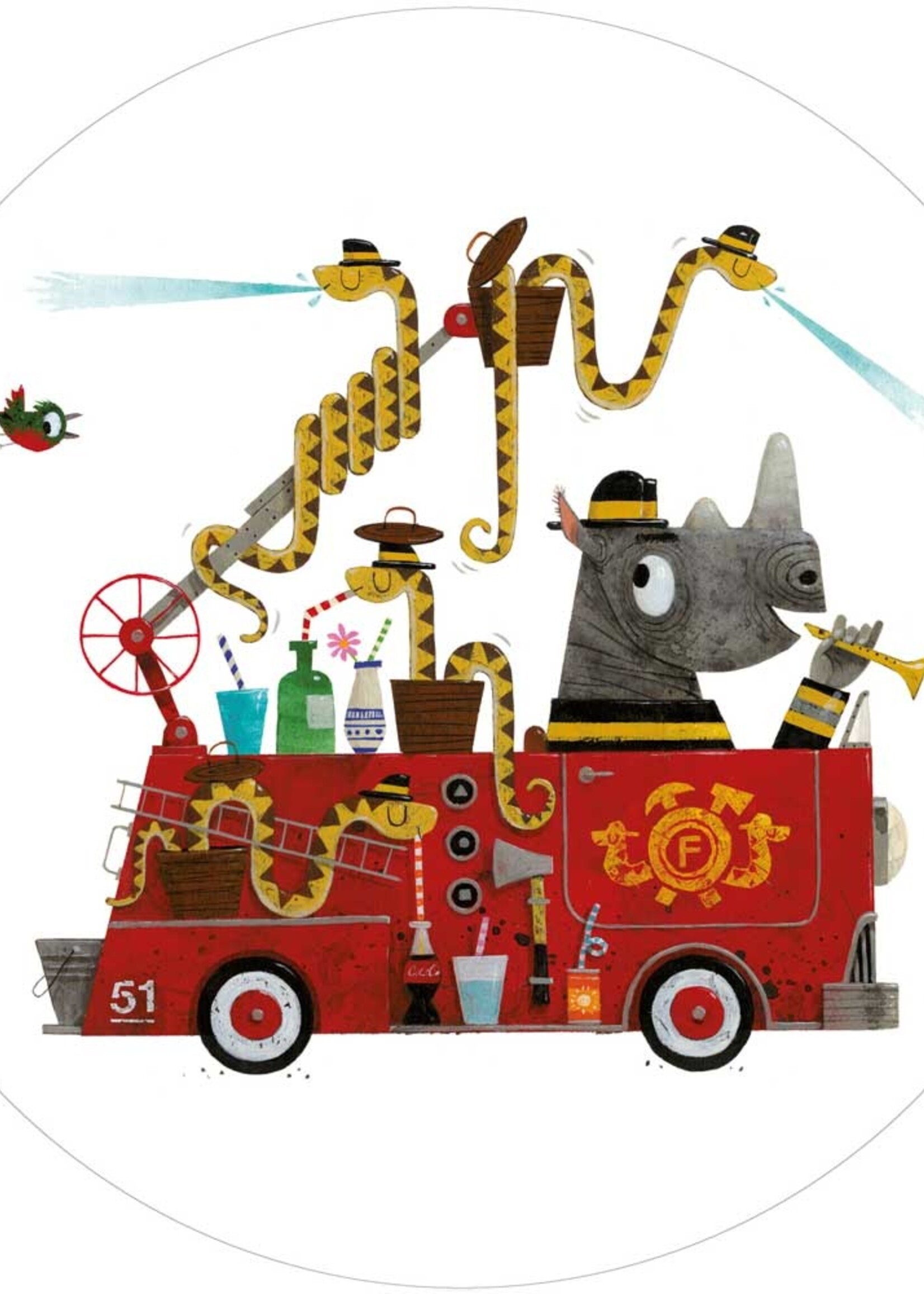 Behangcirkel Firetruck