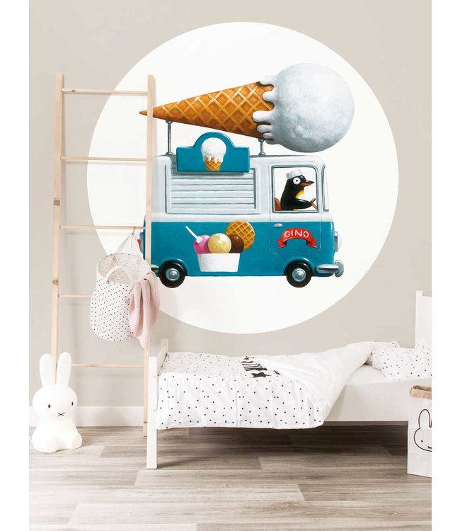 Tapetenpaneel rund Icecream Truck