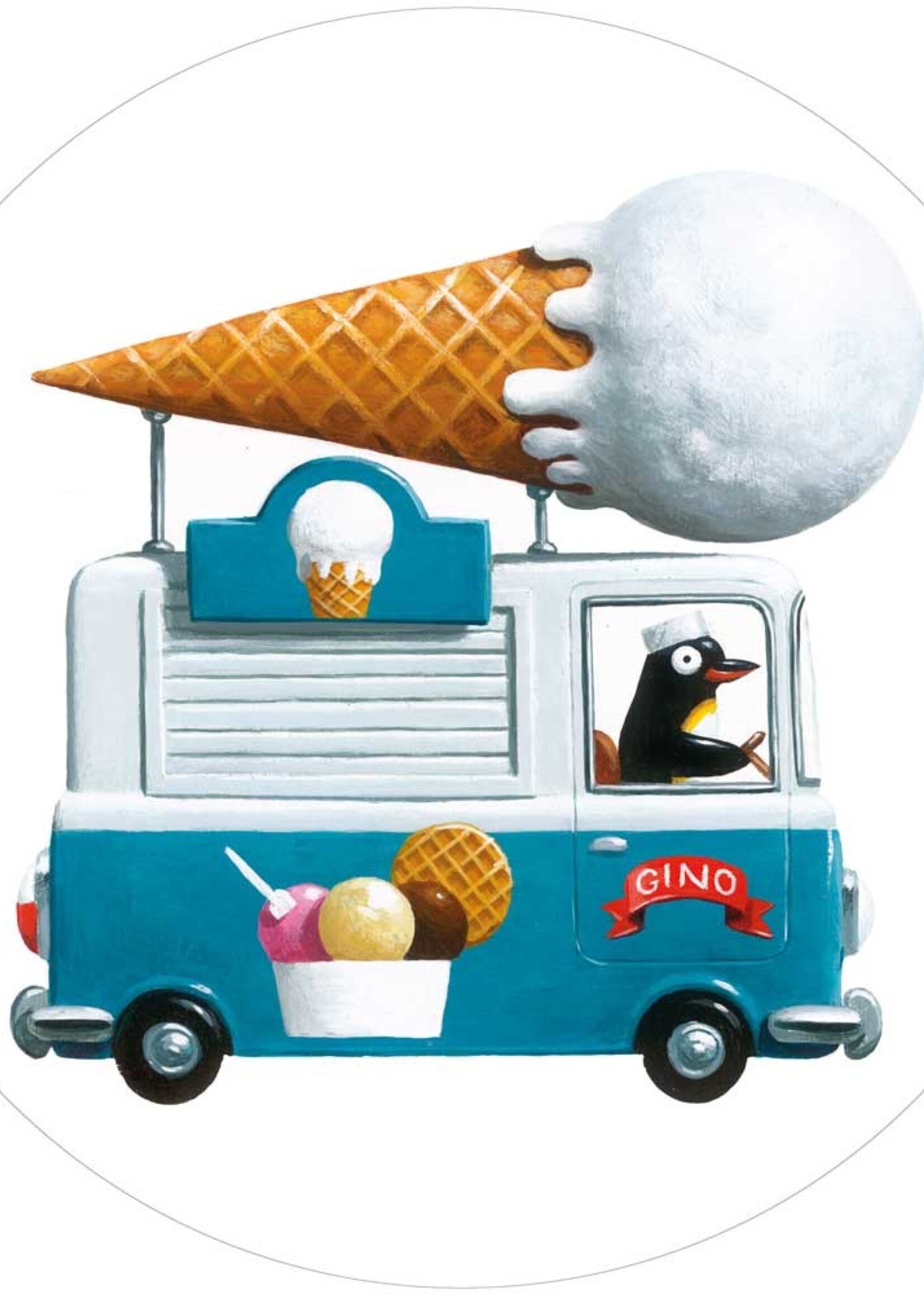 Tapetenpaneel rund Icecream Truck