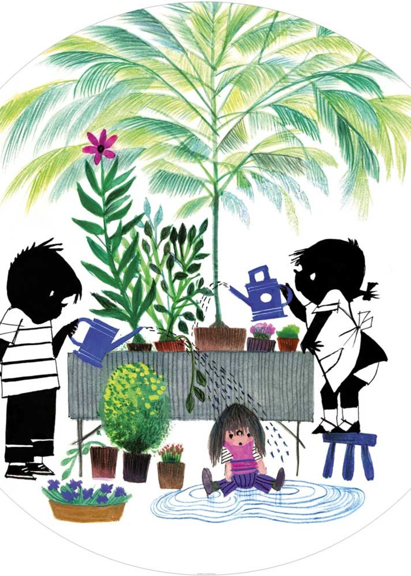 Tapetenpaneel rund Jip & Janneke, Gardening
