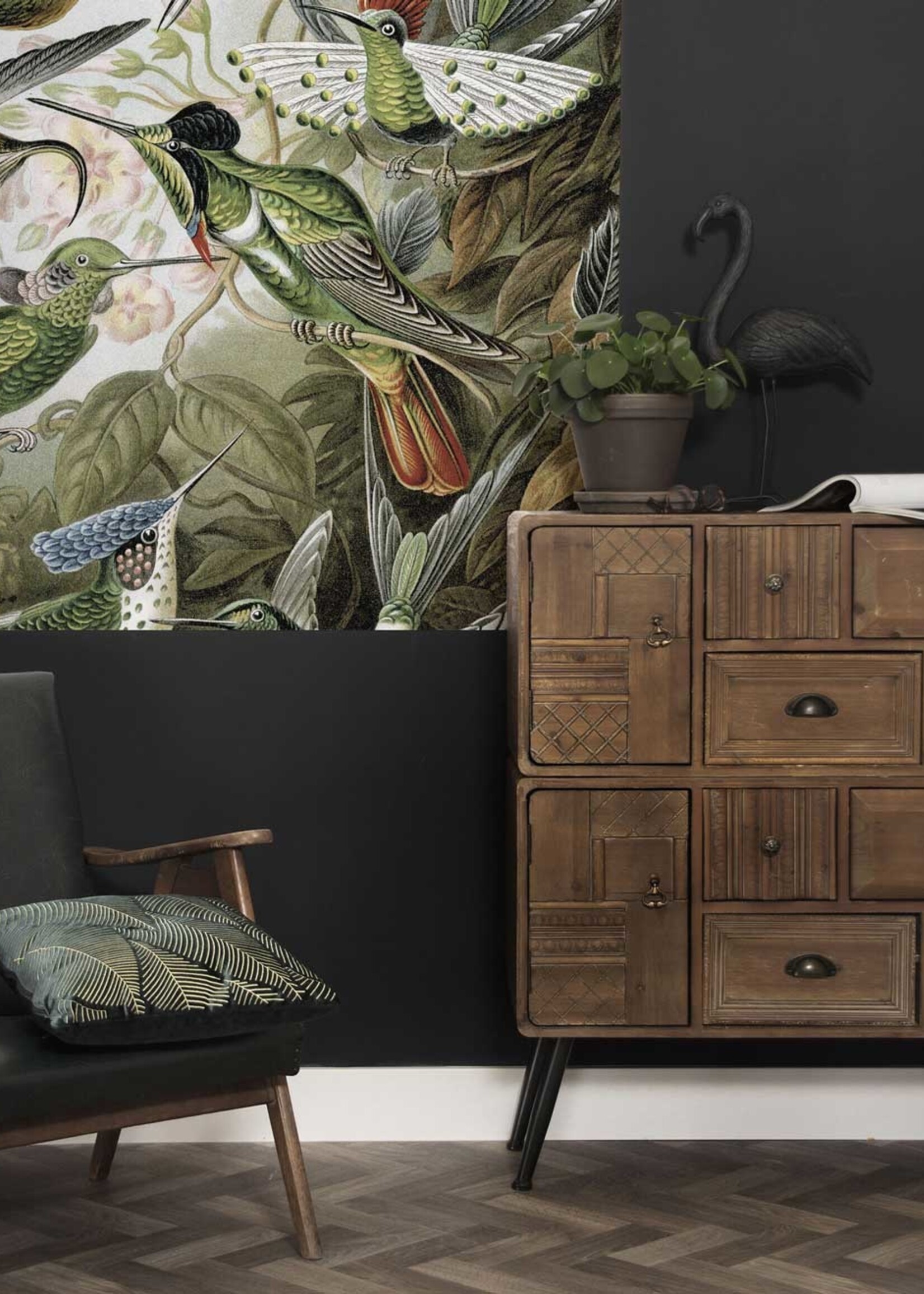 Tapetenpaneel Exotic Birds, 142.5 x 180 cm