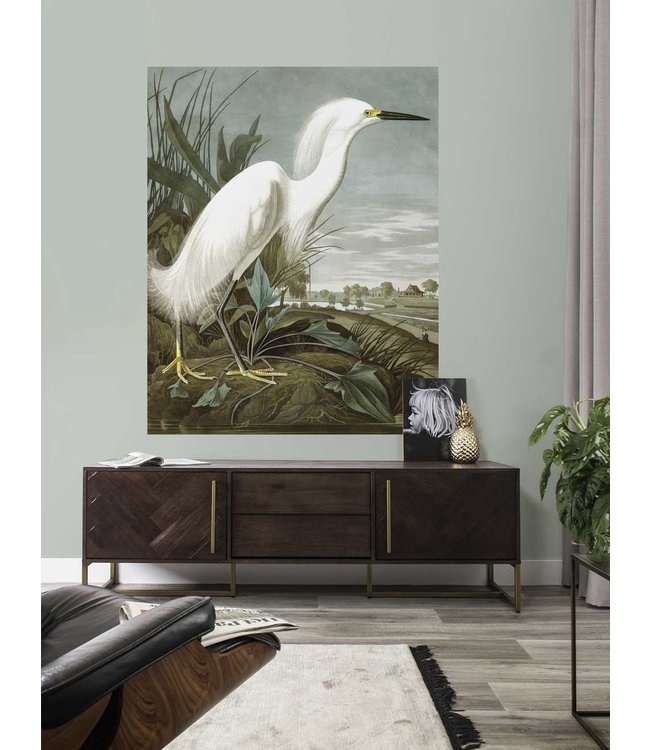Behangpaneel Snowy Heron, 142.5 x 180 cm