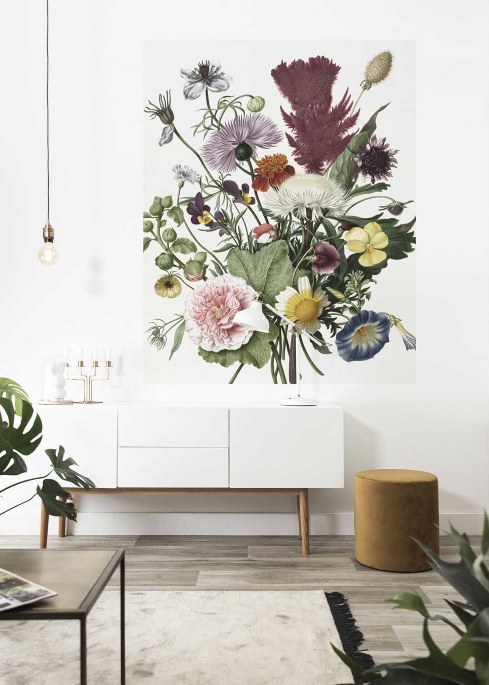 Behangpaneel Wild Flowers, 142.5 x 180 cm
