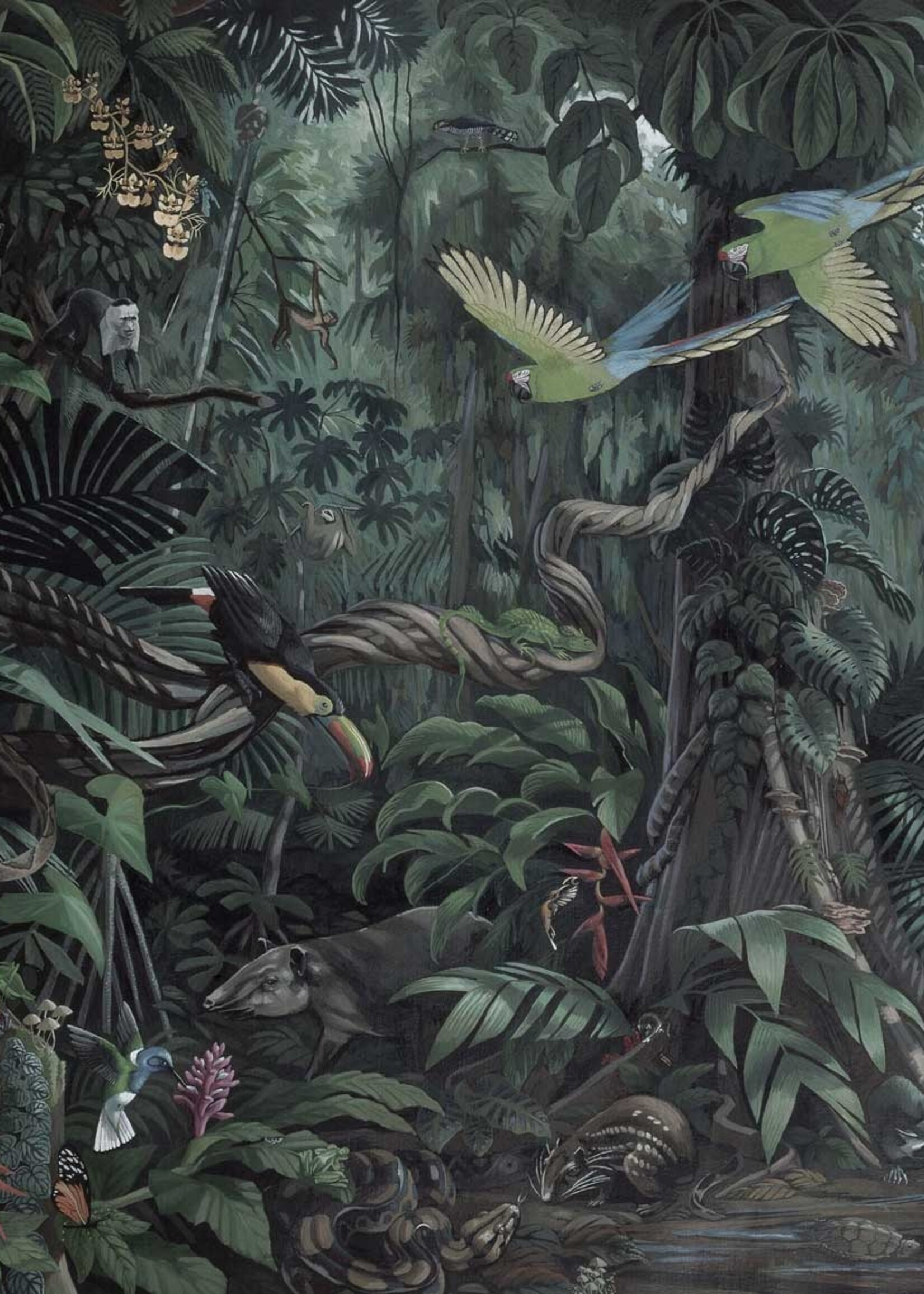 Jungle behangpaneel XL Tropical Landscapes, 190 x 220 cm