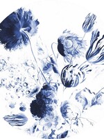 Behangcirkel Royal Blue Flowers