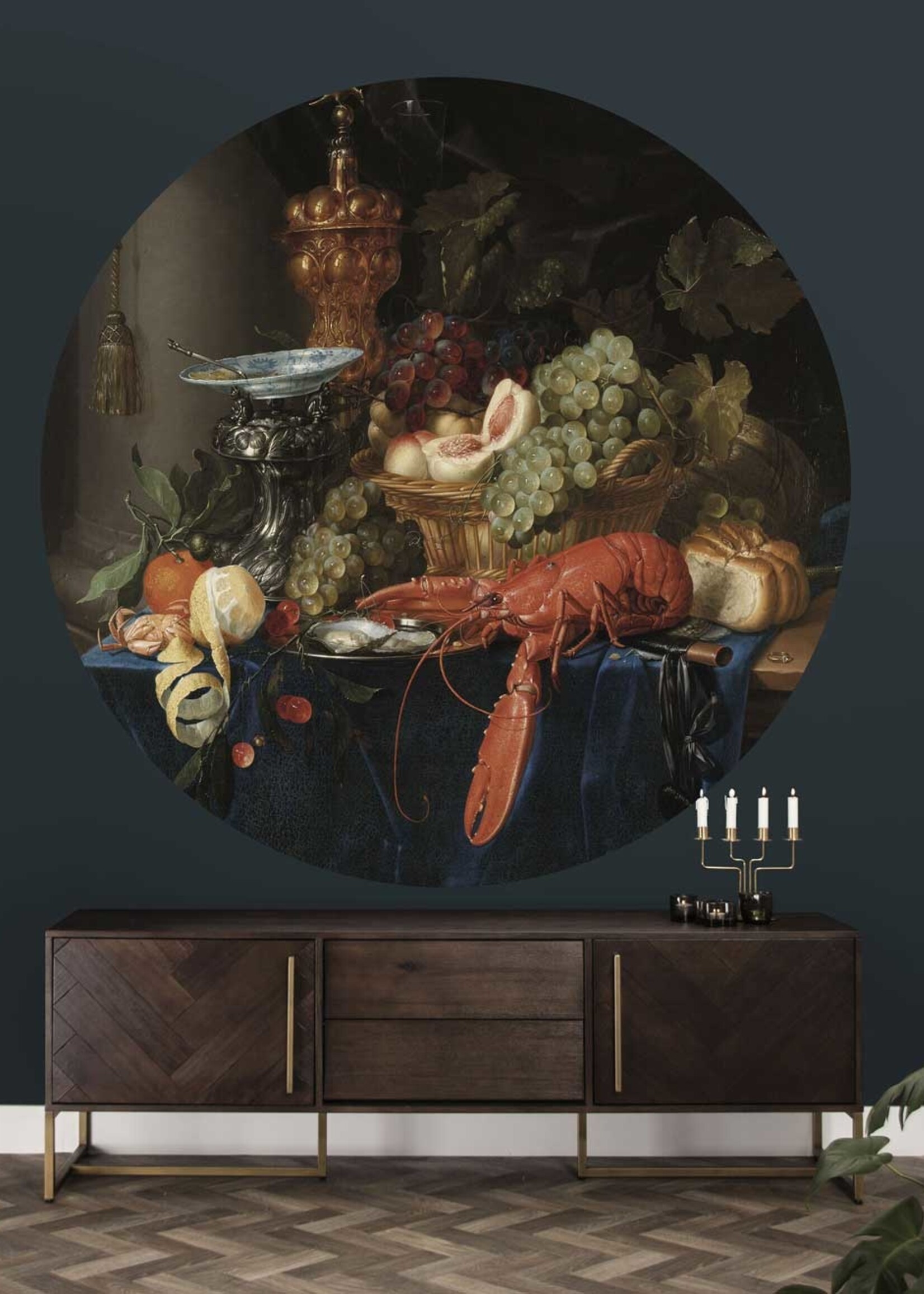 Tapetenpaneel rund Lobster