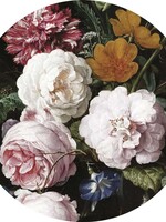 Tapetenpaneel rund Golden Age Flowers
