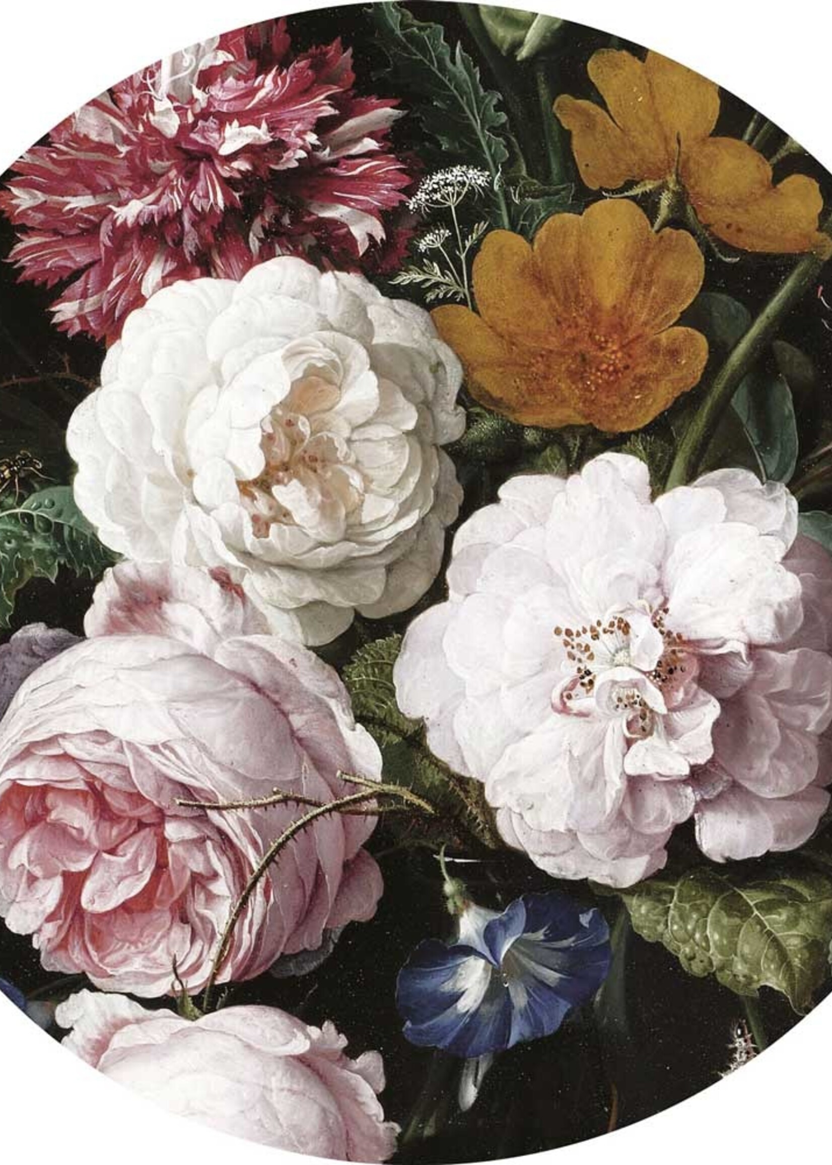 Behangcirkel Golden Age Flowers