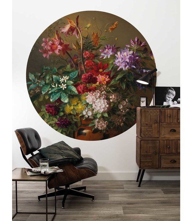 Behangcirkel Golden Age Flowers