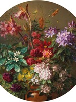 Wallpaper Circle Golden Age Flowers