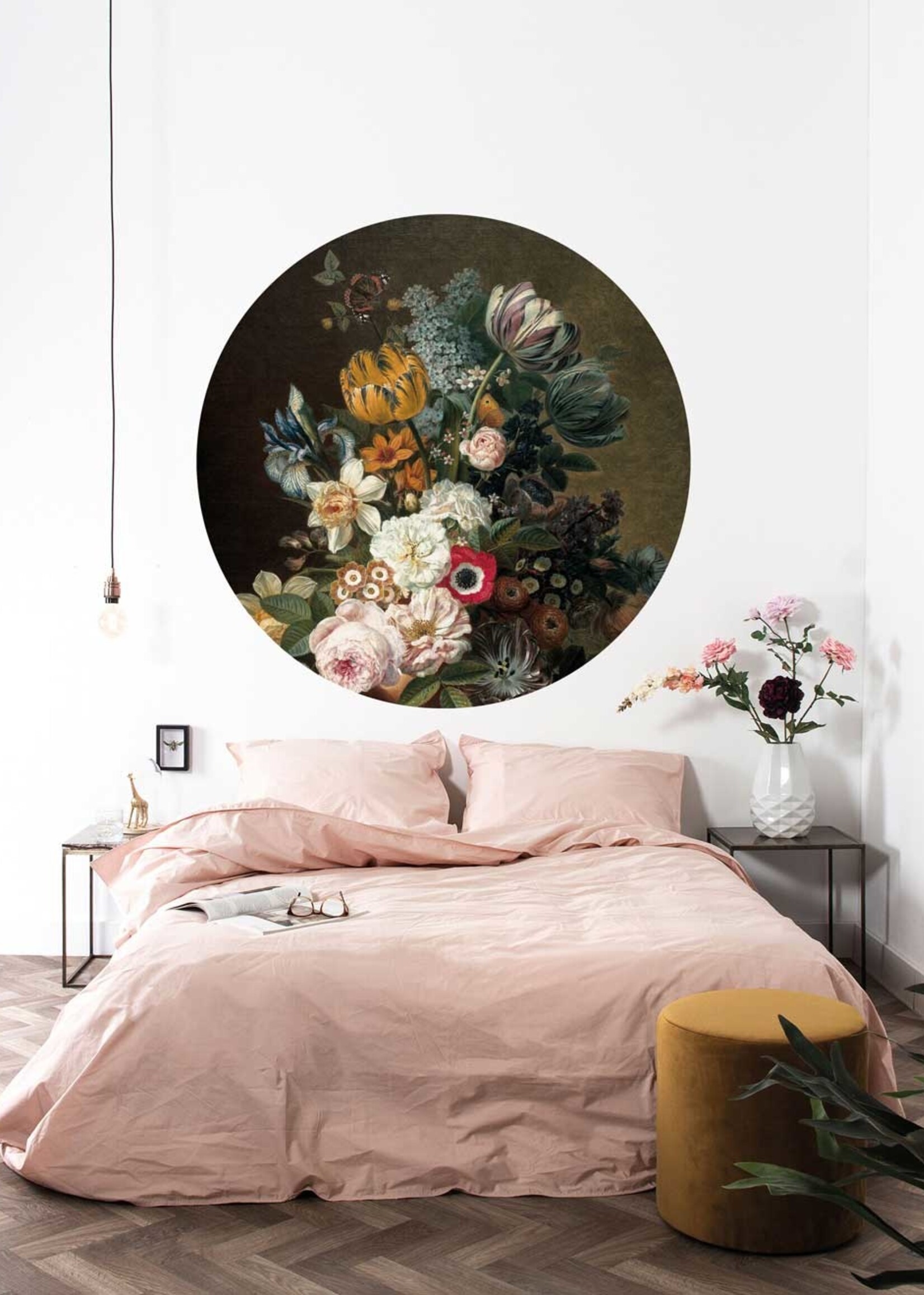 Wallpaper Circle Golden Age Flowers