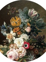 Behangcirkel Golden Age Flowers