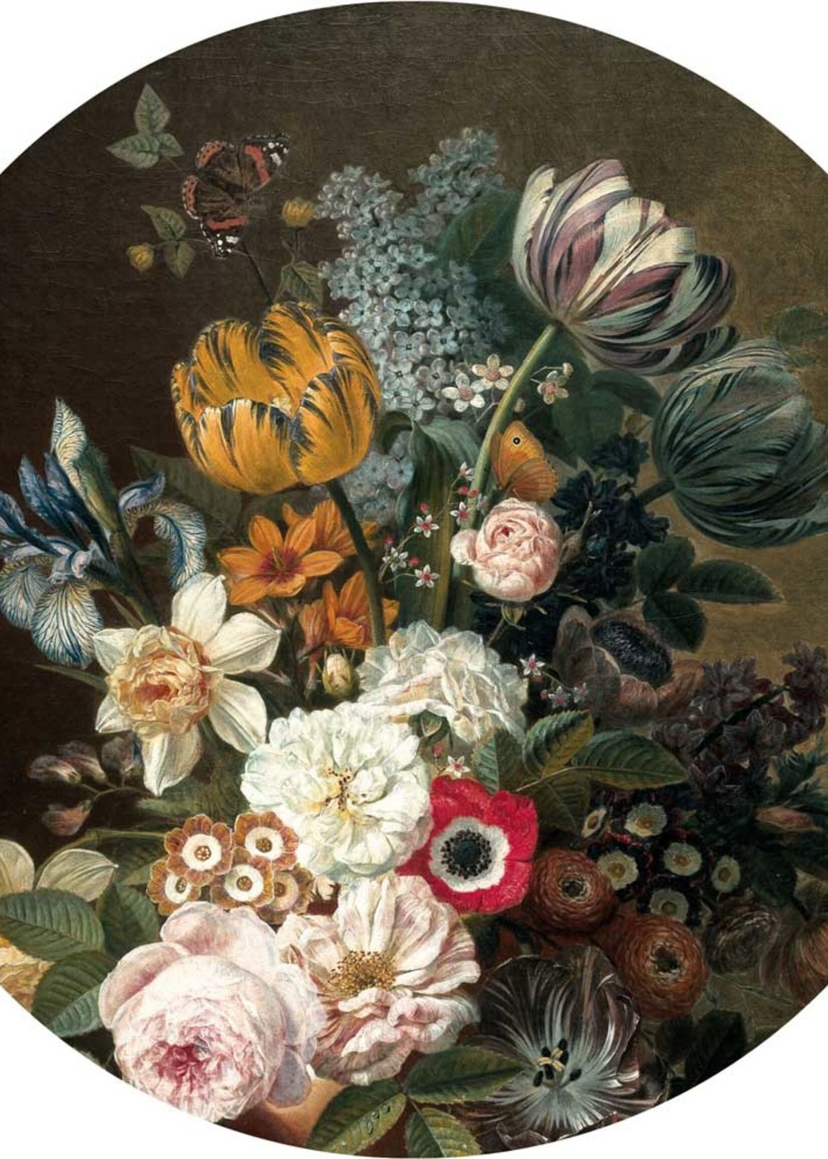 Behangcirkel Golden Age Flowers